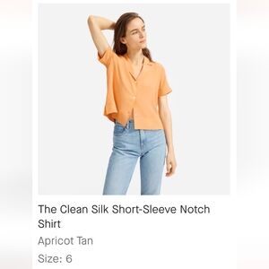 Everlane clean silk short-sleeve notch shirt
